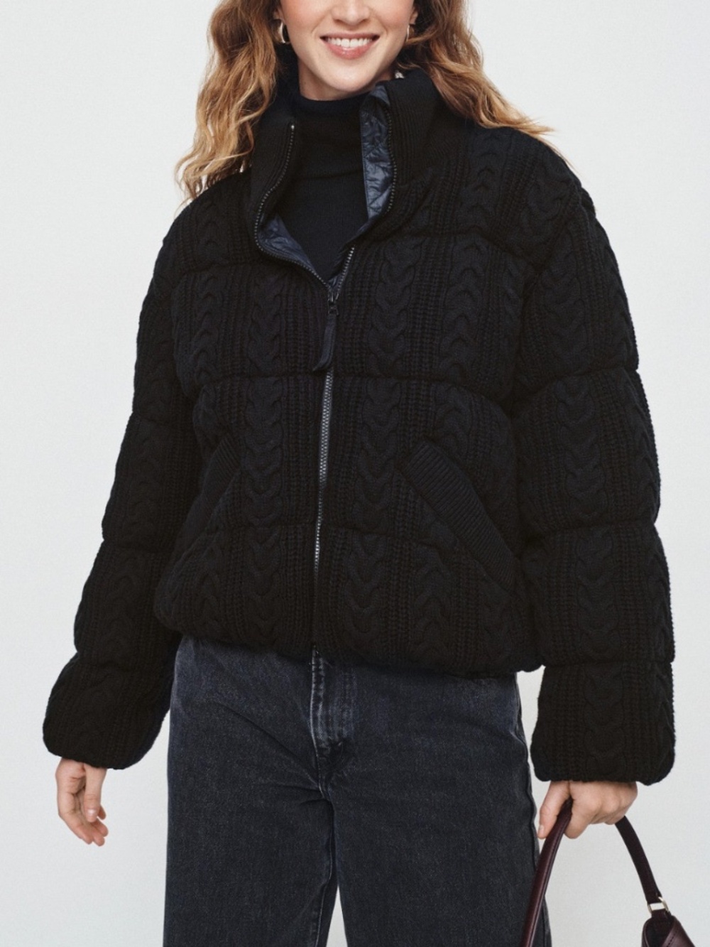 Marine Layer Sweater Knit Puffer jacket Size Small